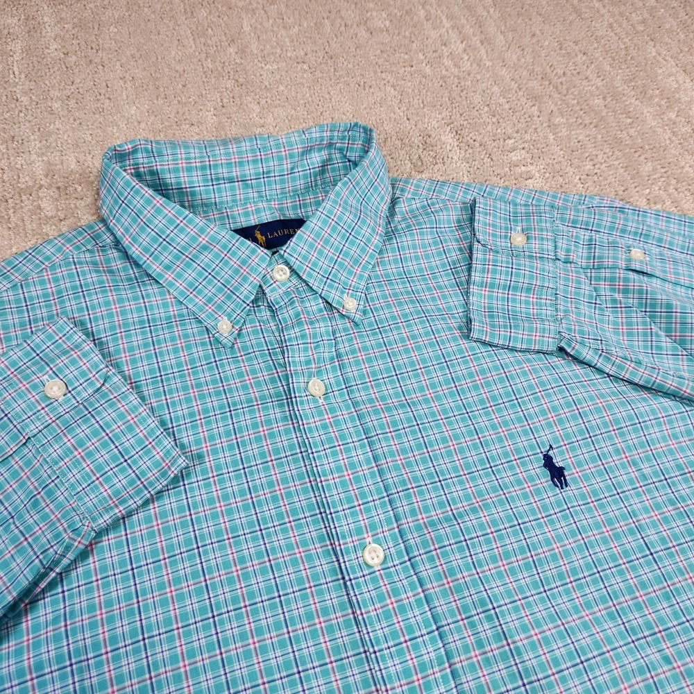Polo Ralph Lauren Shirt Men XL Plaid Button Down Classic Fit Sport Lightweight